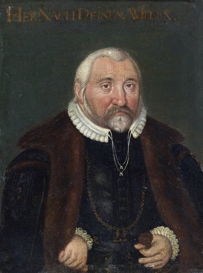"Retrato de Frederic III do Palatinado, conhecido como Frederic III o Piedoso, Eleitor Palatino do Reno (1515-1576)" Pintura anónima Colecção privada do século XVI de Anonymous Anonymous