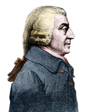 Retrato de Adam Smith (1723 - 1790), filósofo e economista escocês. de Anonymous Anonymous