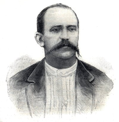 Retrato de Albert Nebout, explorador francês em África. Gravura em "Le Peute Parisien". de Anonymous Anonymous