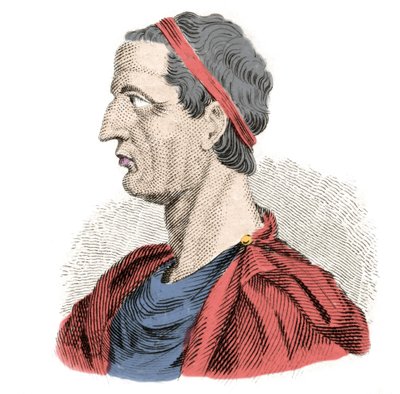 Retrato de Ancus Marcius (Anco Marzio) quarto dos sete reis lendários da Roma antiga. Recuperou de -641 a -616. Gravura do século XIX. Milanês de Anonymous Anonymous