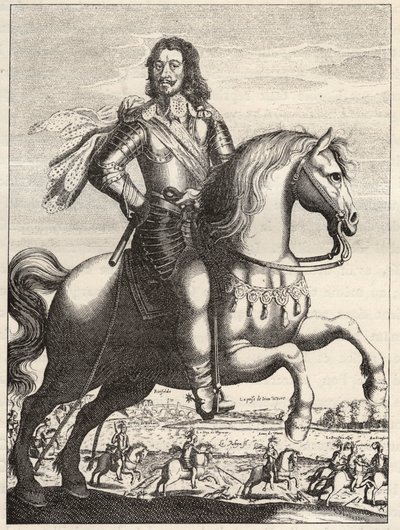 Retrato de Bernardo de Saxônia Weimar (Saxônia - Weimar) (1604-1639) com a representação da captura de João de Werth pelo Duque Bernardo e Duque de Rohan. Gravura do século XVII. Coleção particular. de Anonymous Anonymous
