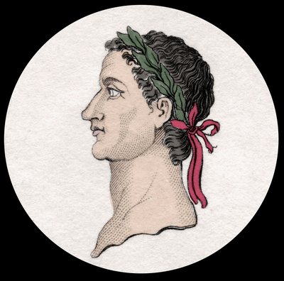 Retrato de Caio César Germanicus conhecido como Calígula (12-41), imperador romano. Gravura do século XIX. Milanês de Anonymous Anonymous