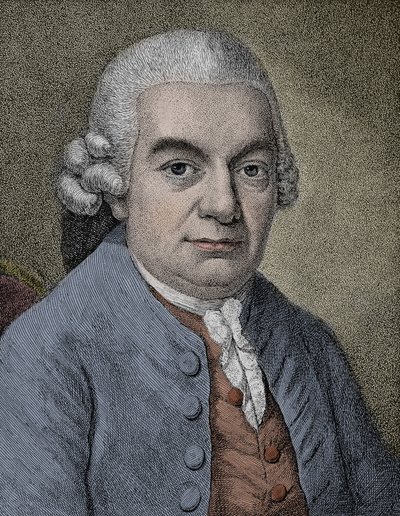 Retrato de Carl Philipp Emanuel Bach (Emmanuel) (1714 - 1788), compositor alemão (gravura) de Anonymous Anonymous