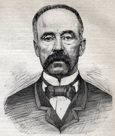 Retrato de Charles Moore (1820-1905), botânico britânico de origem escocesa. Gravura em "Le Petit Parisien" 1893. de Anonymous Anonymous