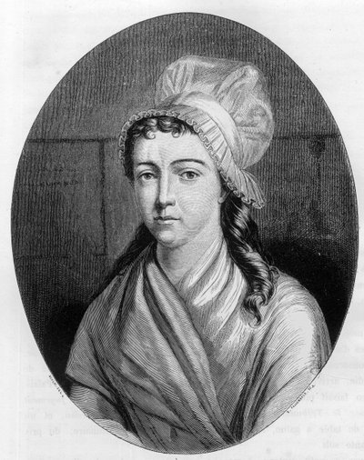 Retrato de Charlotte Corday (1768 - 1793) - Gravura de 1863 em "Le Livre Rouge - Histoire De L