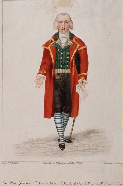 Retrato de Don Geronio interpretado por Debegnis, personagem de O turco na Itália, ópera de Gioaccino Rossini de Anonymous Anonymous