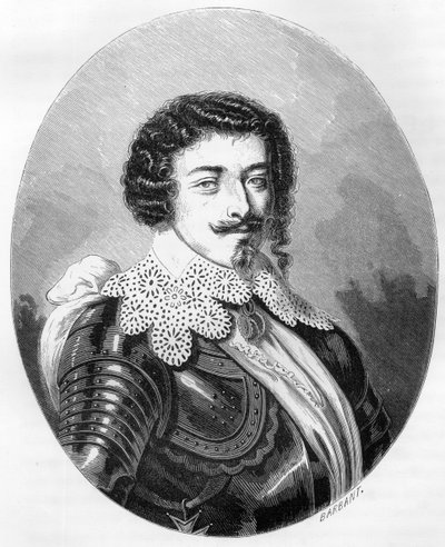 Retrato do Duque Henrique II de Montmorency (Montmorenci) (1595-1632) - Gravura de 1863 em "Le Livre Rouge - Histoire De L