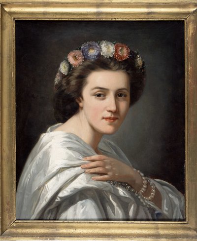 Retrato de Eleonora Duse (1858-1924), comediante italiano. Pintura anônima do final do século XIX. Coleção particular. de Anonymous Anonymous