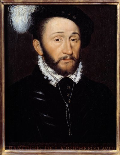 Retrato de François III de la Rochefoucauld, governador de Champagne (d. 1572) Pintura anónima. Século XVI. Sol 0,33x0,23 m de Anonymous Anonymous