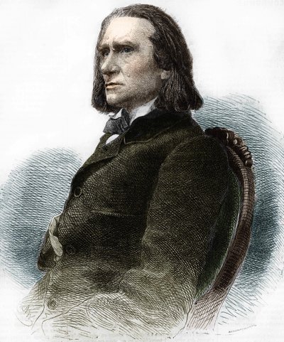 Retrato de Franz Liszt, pianista e compositor húngaro (1811 - 1886). de Anonymous Anonymous