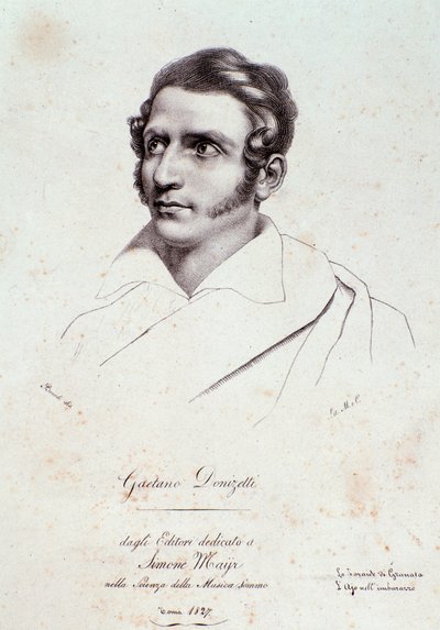 Retrato de Gaetano Donizetti (gravura de Anonymous Anonymous