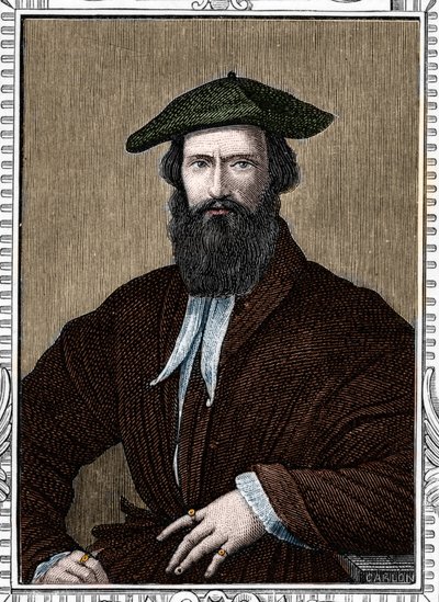 Retrato de Girolamo Francesco Maria Mazzola disse Parmigianino ou O Parmesão (1503-1540) pintor italiano. gravura de 1859 em "as galerias da Europa - Itália" por armengaud. Coleção privada. de Anonymous Anonymous