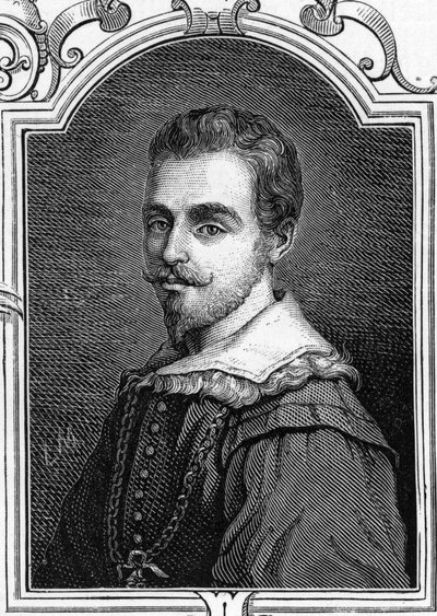 Retrato de Giulio Cesare Procaccini (1574-1625) Pintor italiano. Gravura de 1859 em "as galerias da Europa - Itália" por armengaud. Colecção privada. de Anonymous Anonymous