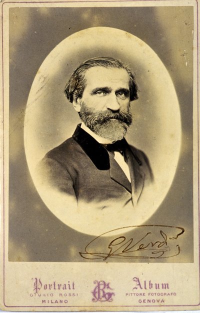 Retrato de Giuseppe Verdi (1813-1901), compositor italiano. cerca de 1850.coleção particular.Milão de Anonymous Anonymous