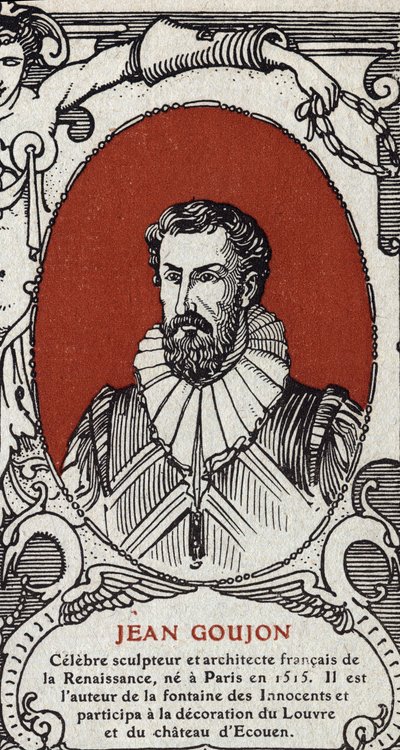 Retrato de Jean Goujon (1510-1567), escultor e arquiteto francês. Gravura de 1914. Coleção particular. de Anonymous Anonymous