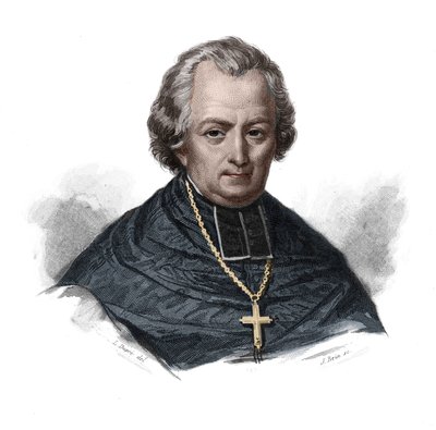 Retrato de Jean Lefebvre de Cheverus (1768-1836) Cardeal francês, arquebancada de Bordeaux em "Retratos e história dos homens úteis: homens e mulheres de todos os países e condições, que adquiriram direitos ao reconhecimento dos homens" publicado e pr de Anonymous Anonymous