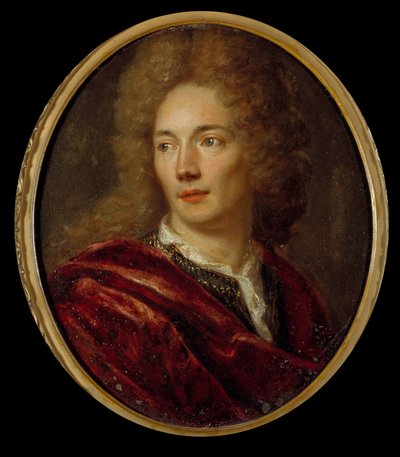 Retrato de Jean de La Bruyere (1645-1696) moralista francais Pintura em cobre anónimo. Século XVII. de Anonymous Anonymous