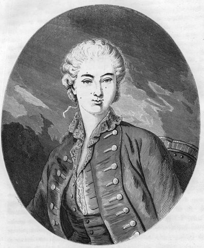 Retrato de Jeanne Becu, Condessa (ou Madame) du Barry (1743-1793), última amante de Luís XV - Gravura de 1863 em "Le Livre Rouge - Histoire De L