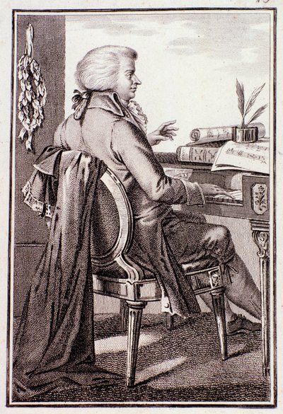 Retrato de Johann Leopold Mozart (gravura) de Anonymous Anonymous