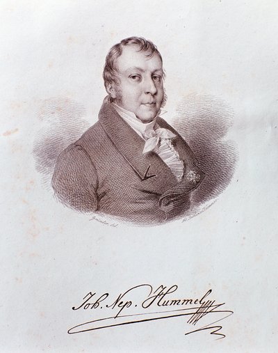 Retrato de Johann Nepomuk Hummel (gravura) de Anonymous Anonymous