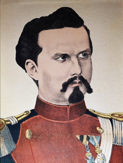 Retrato de Ludwig II da Baviera (gravura de Anonymous Anonymous