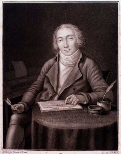 Retrato de Nicolas Marie Dalayrac (1753-1809) compositor inglês Gravura. Século XIX. Colecção privada. de Anonymous Anonymous
