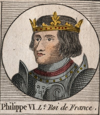 Retrato de Philippe VI de Valois (1294 - 1350), Rei de França - Philip VI de Valois (1293-1350) Rei de França - gravura de "Instruction sur l