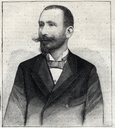 Retrato de Pierre Sales (1854? -1921?) , um escritor francês. Gravura em "Le Petro Parisien". de Anonymous Anonymous