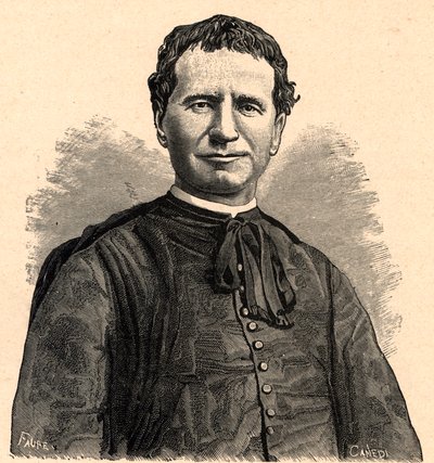 Retrato de São João Bosco ou Dom Bosco (Giovanni Melchior Bosco) (1815-1888) Século XIX (gravura) de Anonymous Anonymous