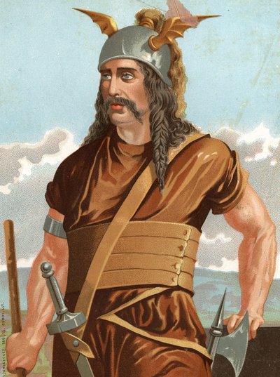 Retrato de Spartacus. Chefe dos escravos revoltou-se contra Roma (morreu em 71 a.C.). depois de hombres y Mujeres celebrarem. Barcelona 1877. de Anonymous Anonymous