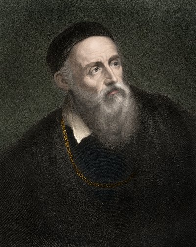 Retrato de Ticiano (1490-1576), Tiziano Vecellio, pintor veneziano de Anonymous Anonymous