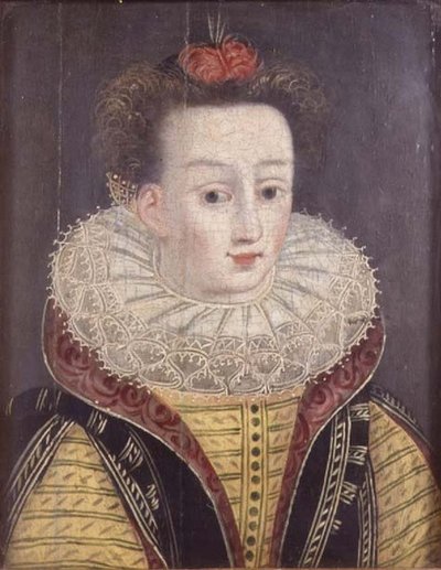 Retrato de uma senhora com rufo, final do século XVI (painel) de Anonymous Anonymous