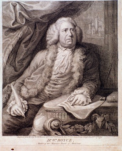 Retrato do compositor inglês William Boyce (Gravura. século 18) de Anonymous Anonymous