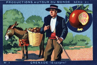 Produções em todo o mundo: Granada, em Espanha. Cromolitografia de 1933 no "Álbum Joseph-Milliat". de Anonymous Anonymous