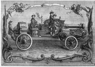Projeto do canhão de monstros em meados do século XVIII. Redução para um quarto de uma gravura holandesa por I. W. B. del Gabriel Bodenher "Sculps. et excud." Augustus Vind. (De uma peça da colecção de Gaston Tissandier). Gravura em " de Anonymous Anonymous