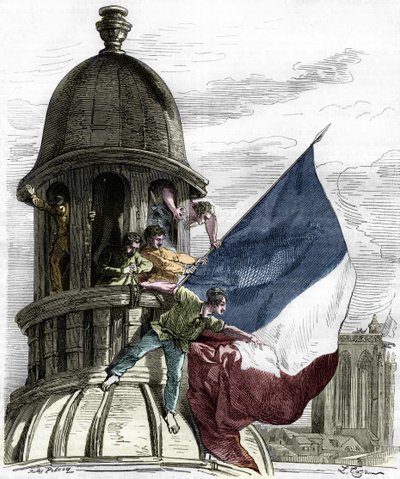 Revolução de 1830: a bandeira tricolor na Câmara Municipal. de Anonymous Anonymous
