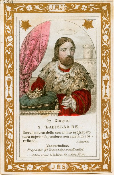 Santo: Ladislau I da Hungria (gravura de Anonymous Anonymous