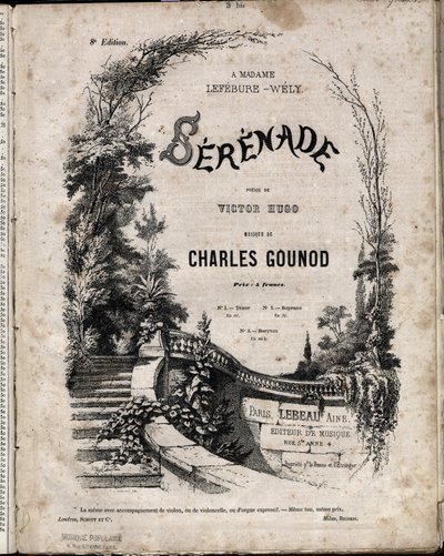Música para a poesia "SERENADE" de Victor HUGO, música de Charles Gounod. de Anonymous Anonymous