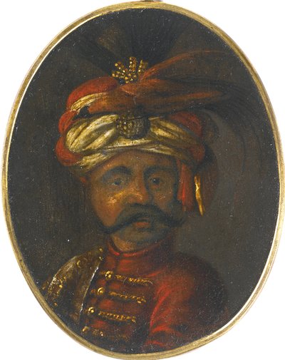 Soliman II - Suleiman II (1642-1691), Sultão do Império Otomano - Anónimo - Segunda Metade do século XVII - Gouache sobre madeira - 12x8,4 - Colecção Privada de Anonymous Anonymous