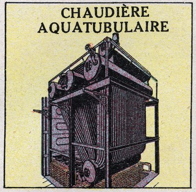 Geradores de vapor: caldeira aquatubular. Ilustração anónima de 1925. Coleção privada. de Anonymous Anonymous