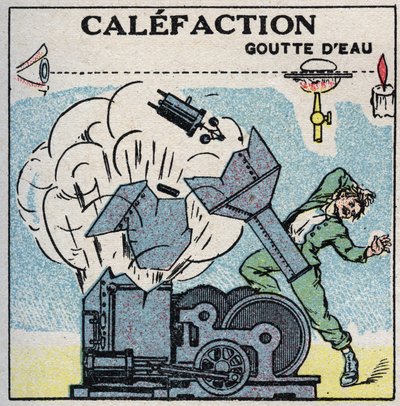 Geradores de vapor: explosão de uma caldeira provocada pela calefação. Ilustração anónima de 1925. Coleção privada. de Anonymous Anonymous