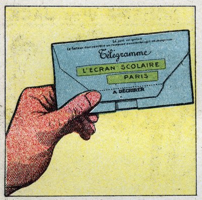 Telégrafo: Telegrama. Ilustração anónima de 1925. Coleção privada. de Anonymous Anonymous