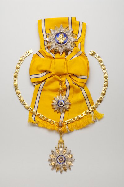 Tailândia - Ordem de Rajamitrabbhorn: conjunto completo - placa, crachá e pendente, meados do século 20 de Anonymous Anonymous