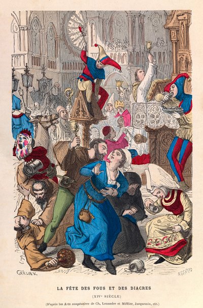 A Festa dos Bobos e Diáconos em Paris Século XVI - A Festa dos Bobos e Diáconos em Paris Século XVI - coleção particular de Anonymous Anonymous