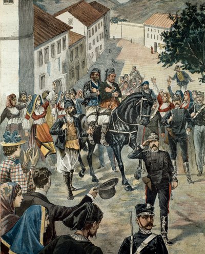 Os bandidos italianos Moro e Unano capturados pela polícia sardenha (gravura de Anonymous Anonymous