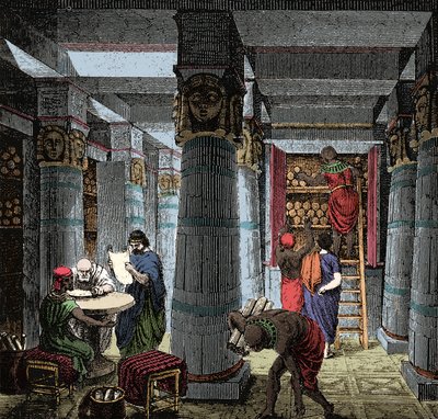 A Biblioteca de Alexandria - Vista do interior da Biblioteca de Alexandria no Egipto. de Anonymous Anonymous