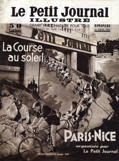 A corrida de ciclismo de Paris Nice organizada pelo jornalzinho. Capa do "The Little Illustrous Journal" de 31/03/1935. Coleção Particular de Anonymous Anonymous
