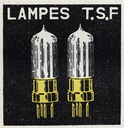 A T.S.F.: Lâmpadas T.S.F. Ilustração anónima de 1925. Coleção privada. de Anonymous Anonymous