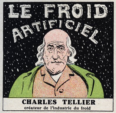 A indústria do frio: o frio artificial inventado por Charles Tellier (1828-1913). Ilustração anónima a partir de 1925. Coleção privada. de Anonymous Anonymous