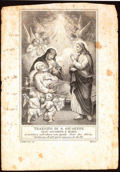 A morte de São José Pio imagem. Colecção privada do século XIX de Anonymous Anonymous